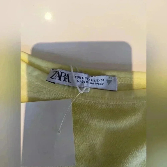 NWT Zara Bundle Floral Print Linen Cotton Cropped Top & Yellow Crop Top 2 pieces - Picture 6 of 7